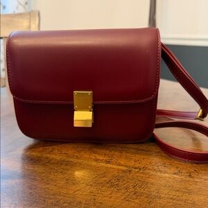Amazon Burgundy Crossbody Bag with Gold Accent